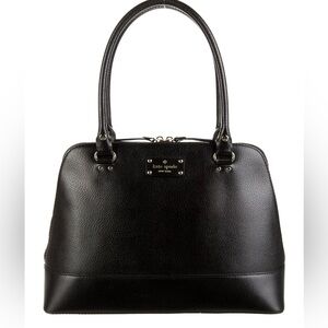 Kate Spade Black Pebbled Leather Satchel Handbag w/ Gold Hardware